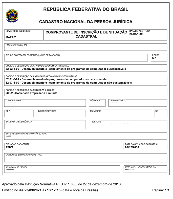 cnpj exemplo gestao cr sistemas e web linko comercial