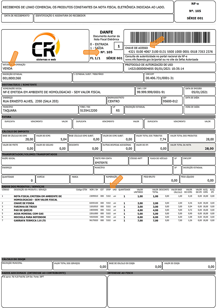 nota fiscal de ajuste origem gestao cr sistemas e web linko comercial